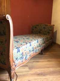 Łóżko drewniane obite materiałem 95x215cm