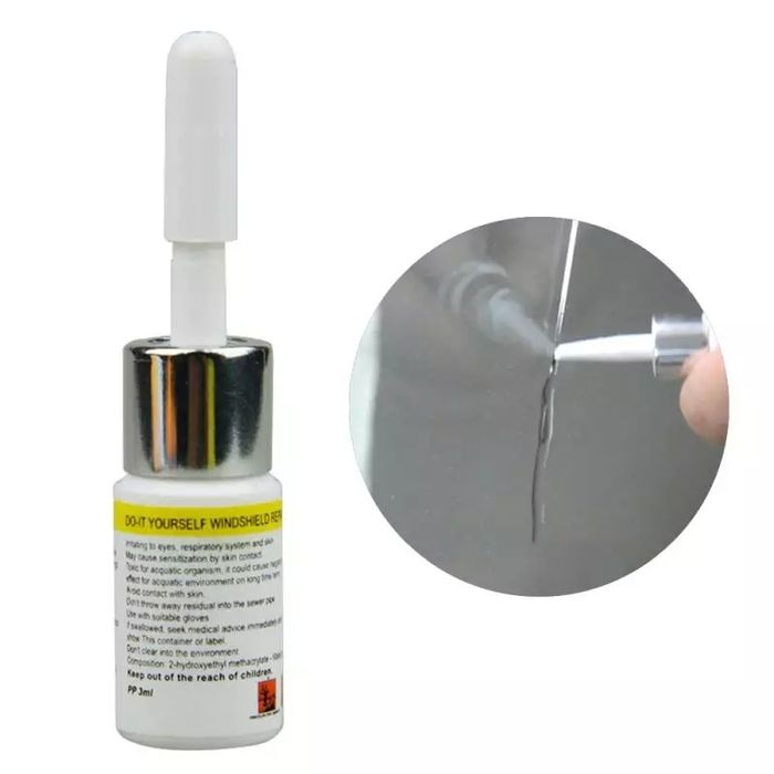 Клій для ремонту тріщин сколів лобового скла домашнього теле