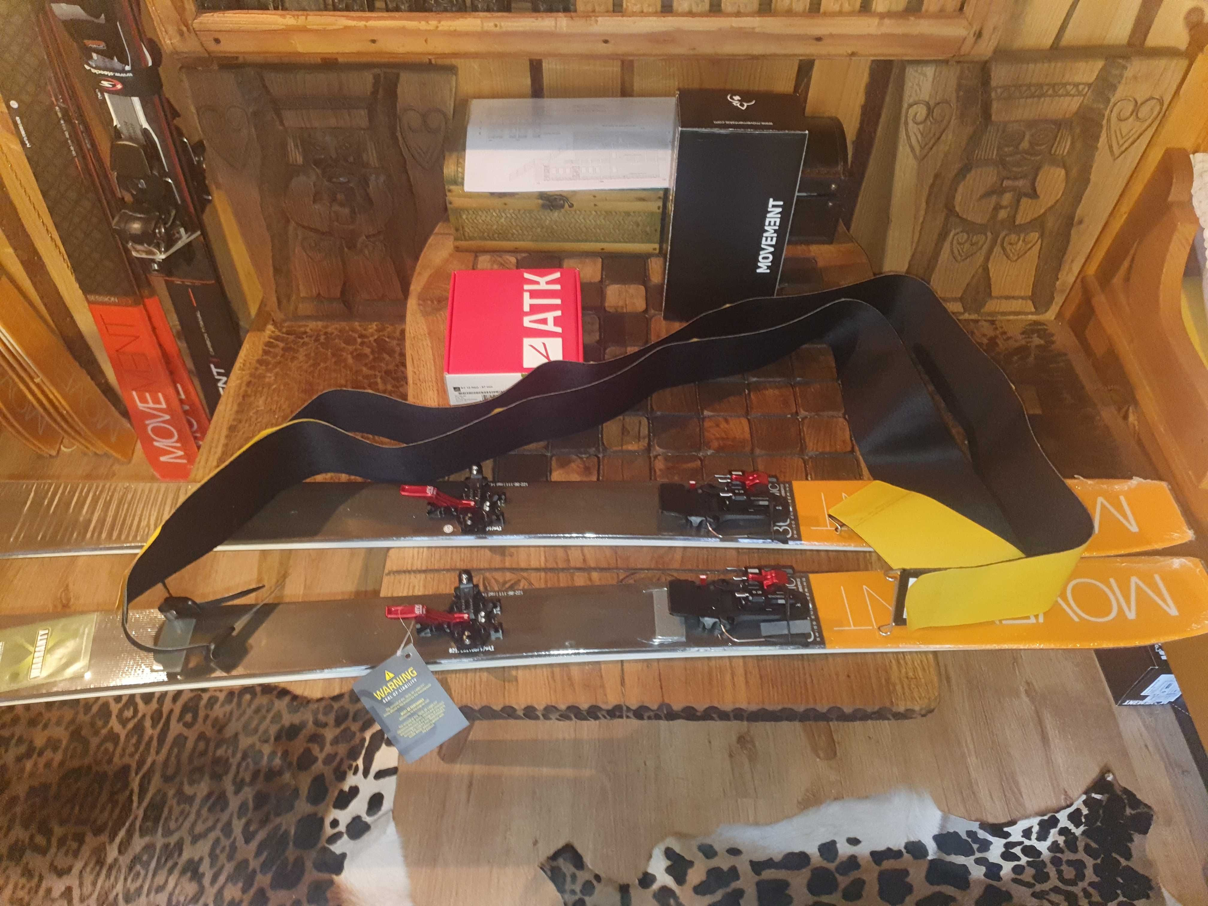 KOMPLET MOVEMENT logic86 dl.169+ATK RT 10 red-97mm + foki do tych nart