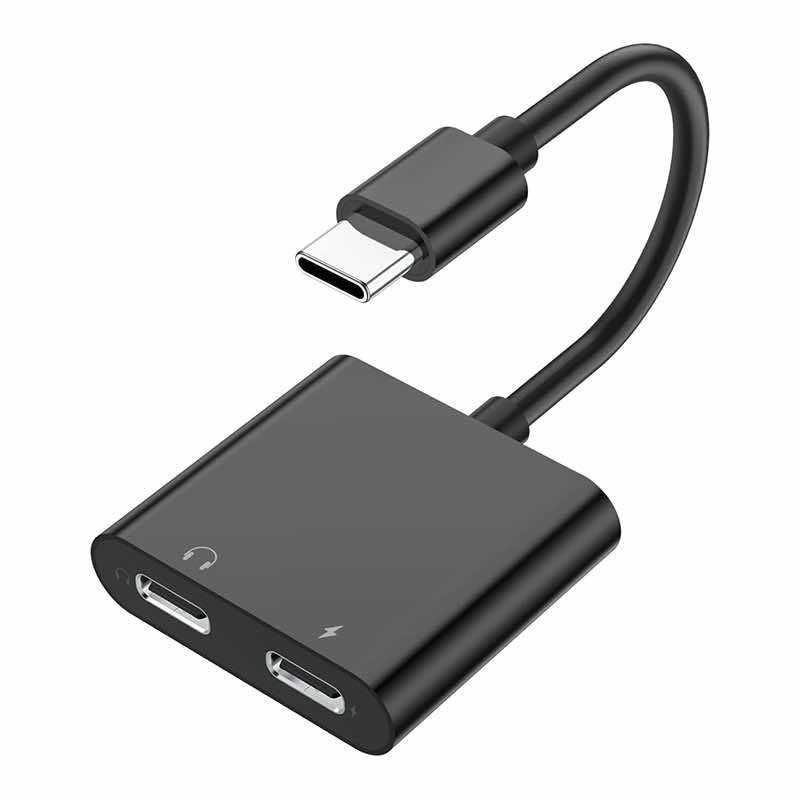 Aktywny męski rozdzielacz adaptera Audio Logic z USB-C na 2xUSB-C