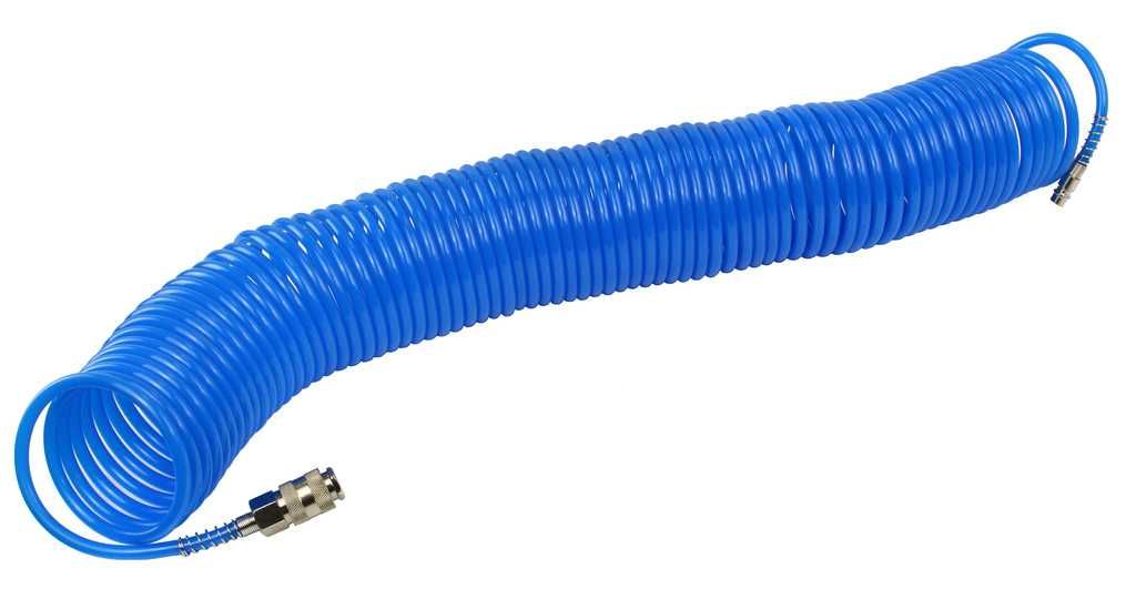 WĄŻ PNEUMATYCZNY PRZEWÓD Spiralny Do Kompresora 10m 6x8 PE Niebieski