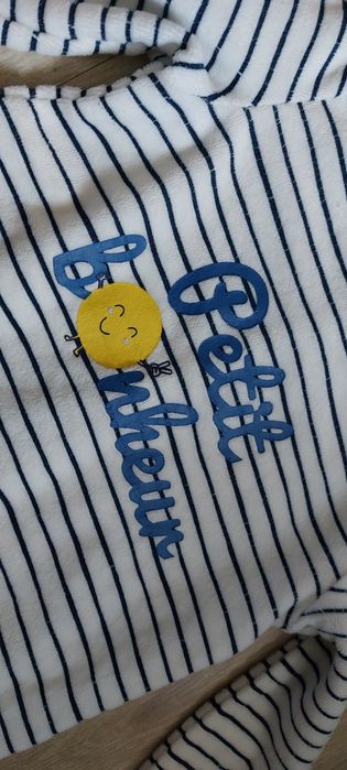 Pajacyk niemowlęcy welurowy 92 chłopięcy dziewczęcy unisex w paski