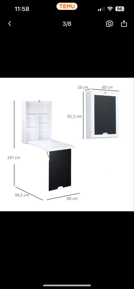 Biurko skladane organizer