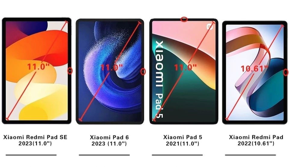 Захисне Скло Xiaomi Pad 5/Pad 6/Pad 6 Pro, Redmi Pad/Pad SE