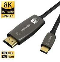 MOSHOU USB C na HDMI 8K 60Hz 4K 120Hz Thunderbolt 3