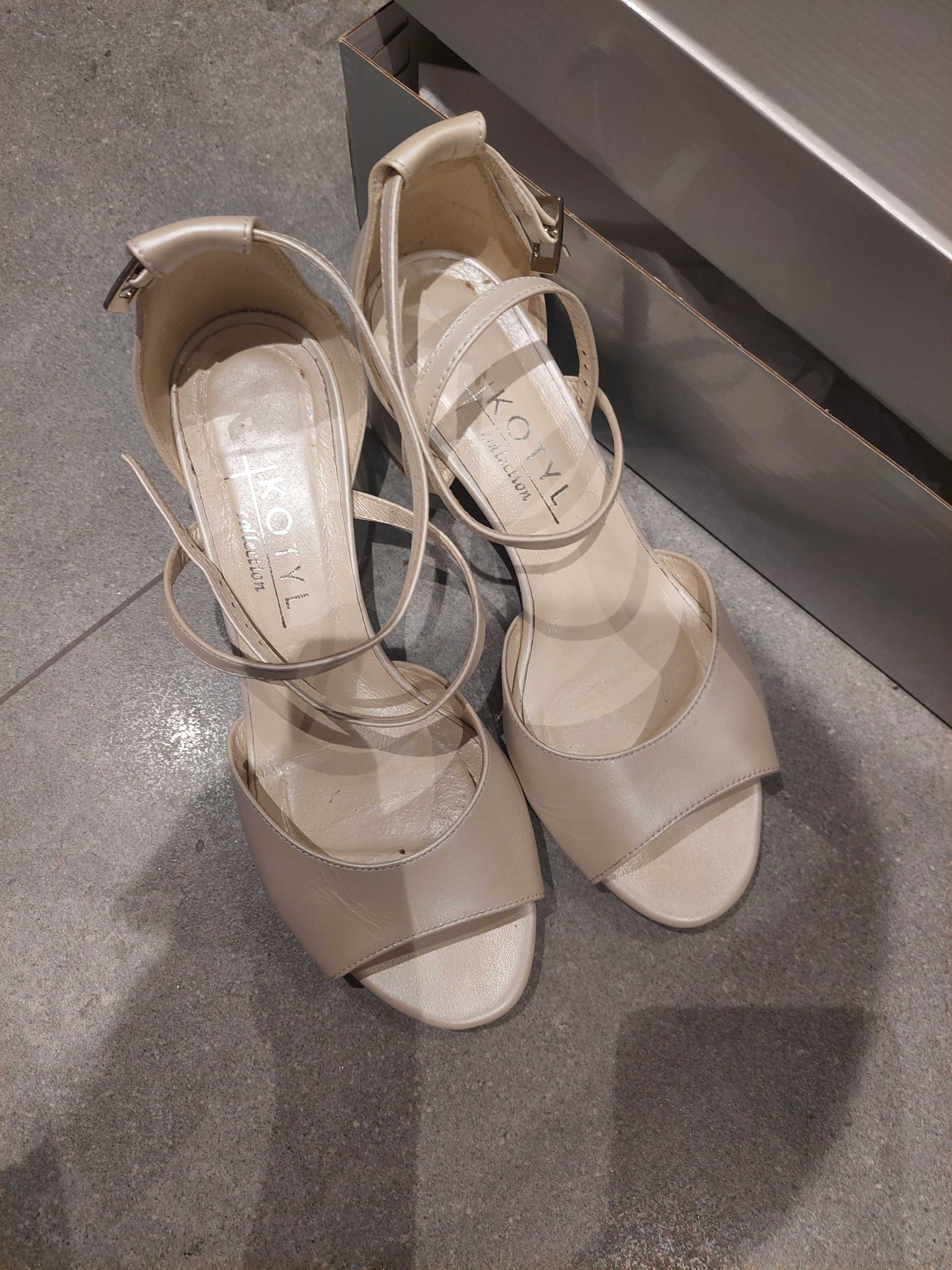 Buty na ślub Kotyl 3803 perłowe, rozmiar 36