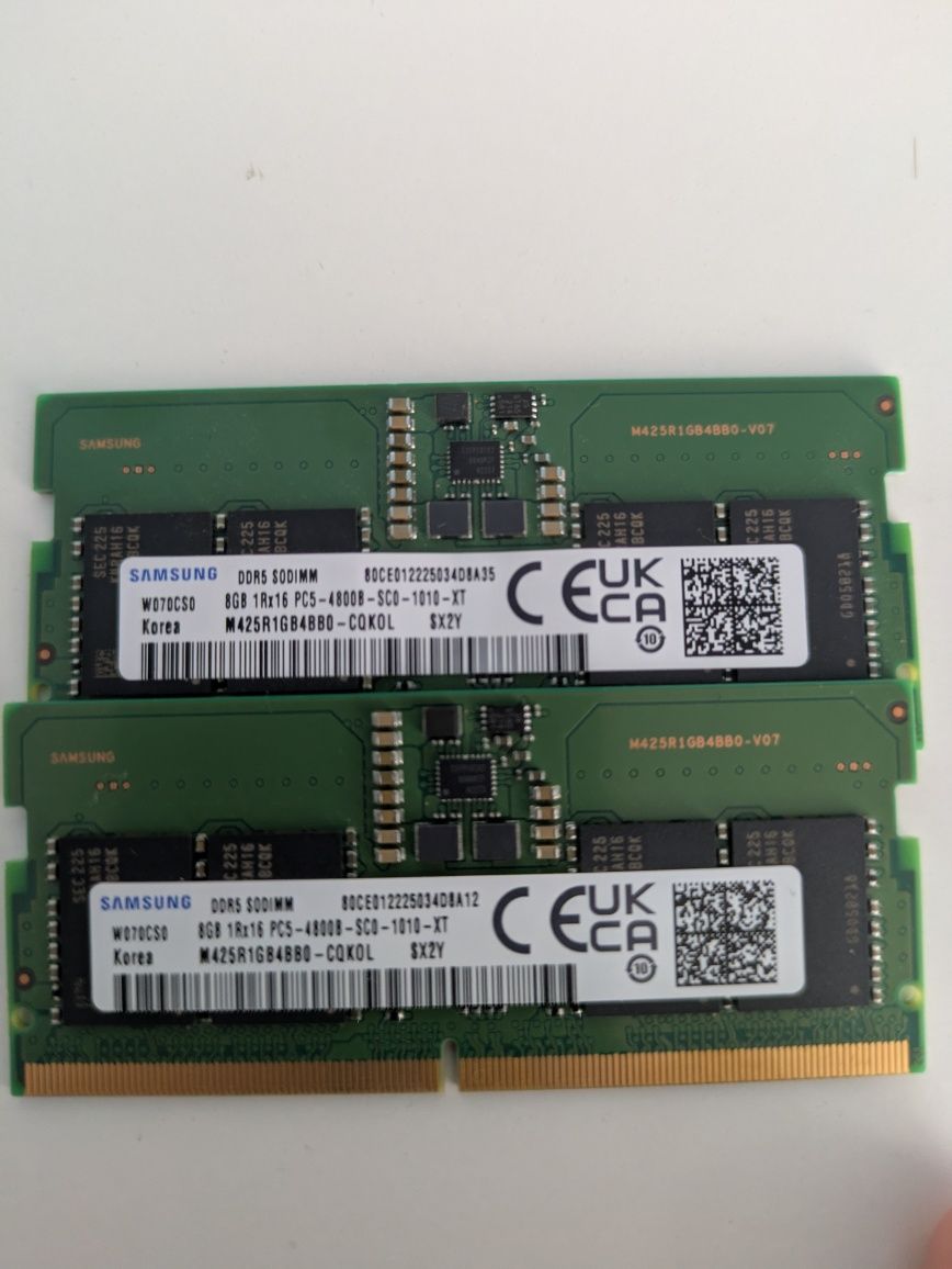 Оперативна пам'ять DDR5 16GB (2 планки по 8G) для ноутбукуB