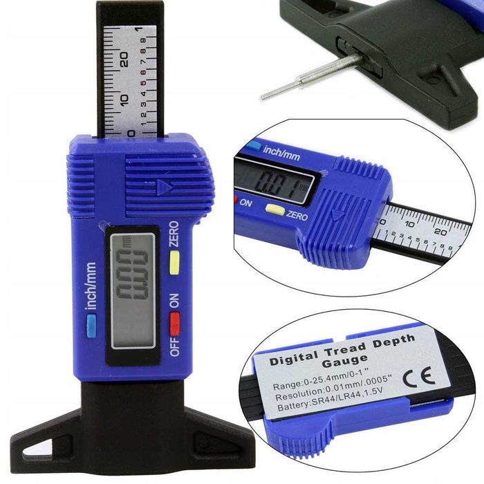 Głębokościomierz cyfrowy miernik cyfrowy głębokości opon Solidny