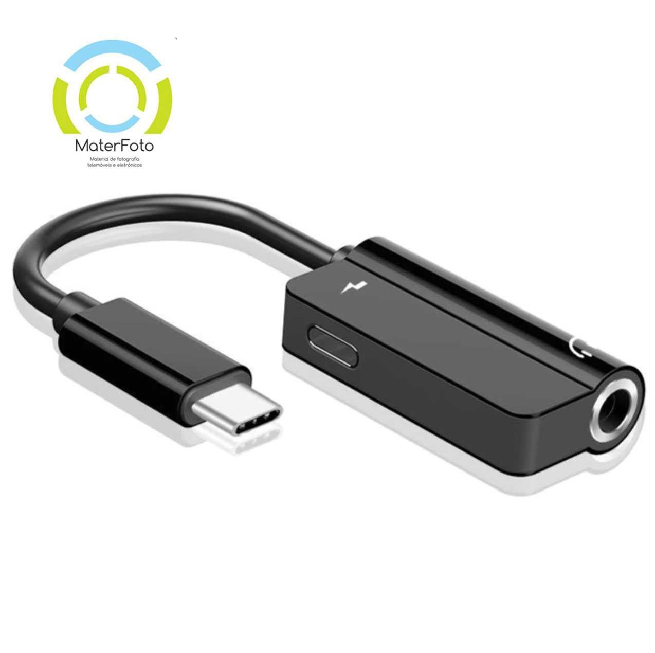 Adaptador USB C para Mini Jack Audio + Carregador USB C NOVO