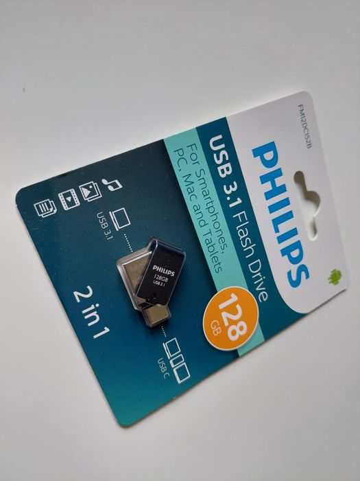 Nowy Pendrive 128GB PHILIPS 2 in 1 USB 3.1