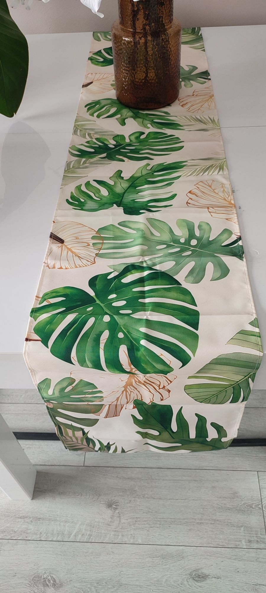 Bieżnik na stół obrus wzór monstera