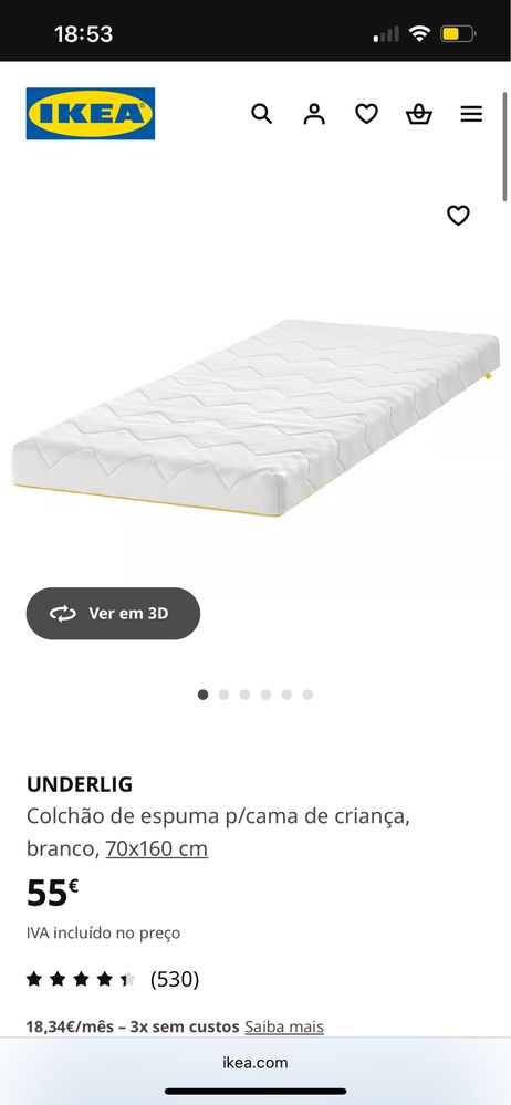 Cama ikea crianças com colchão