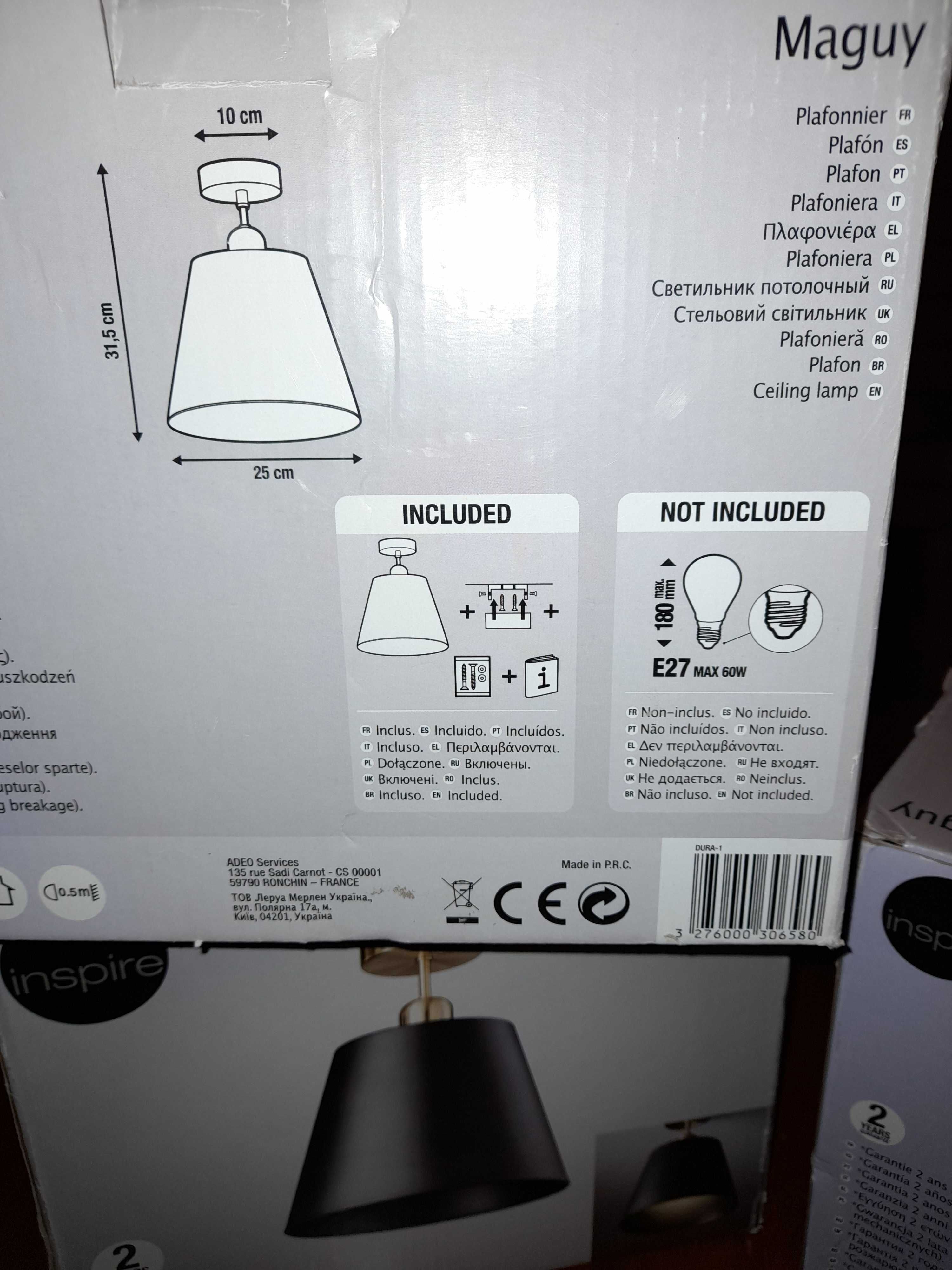 Lampa sufitowa NOWA - CZERŃ, ZŁOTO