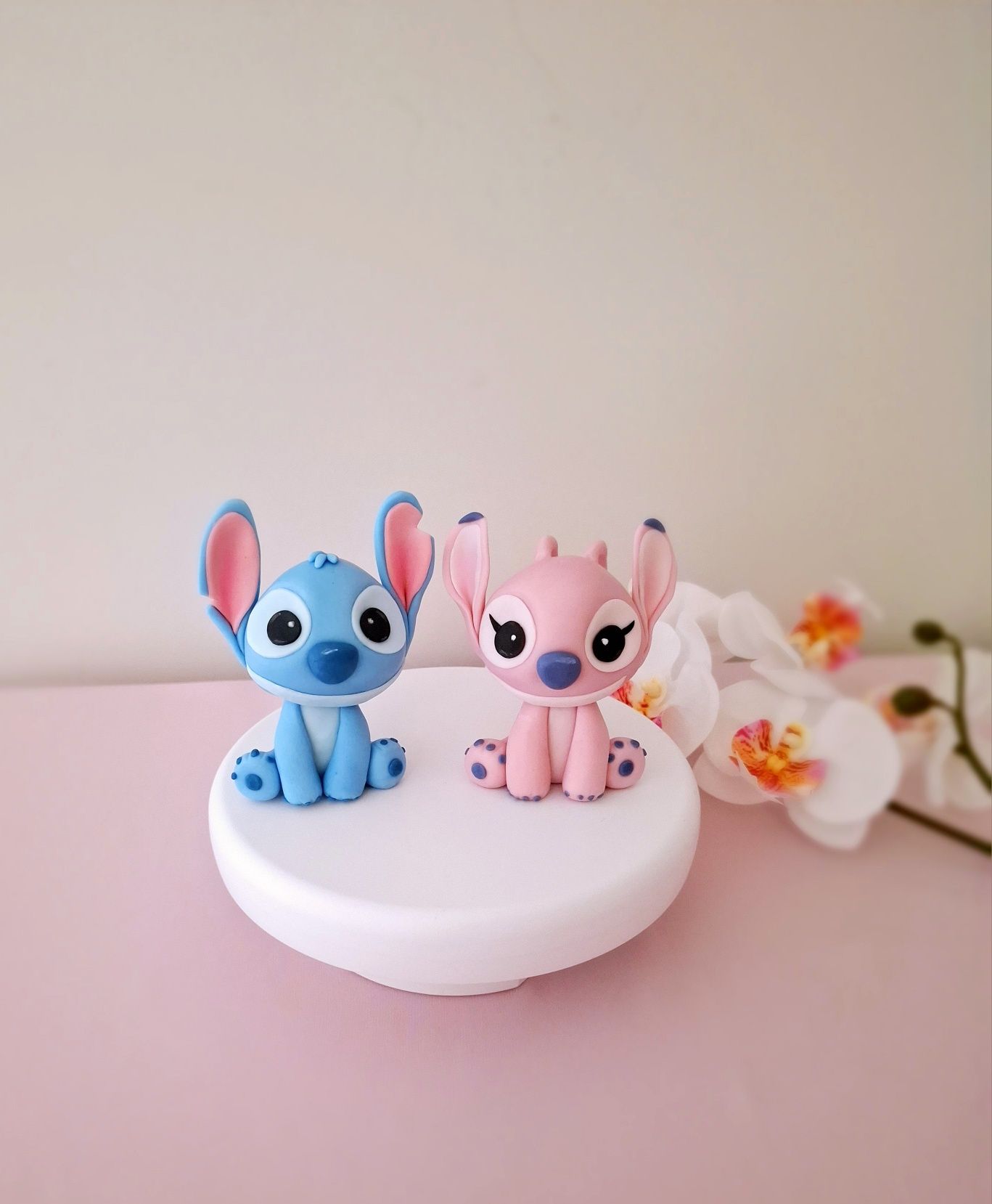Stitch angel duży zestaw figurka z masy cukrowej na tort