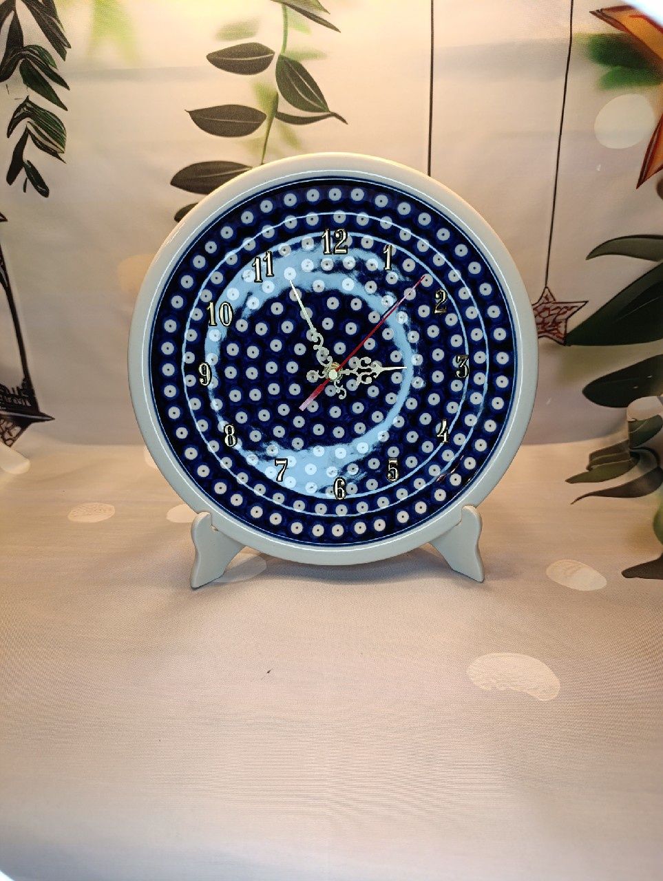 *Talerz Zegar ścienny ceramiczny 27,5 cm ceramika Bolesławiec Z.C.B.
