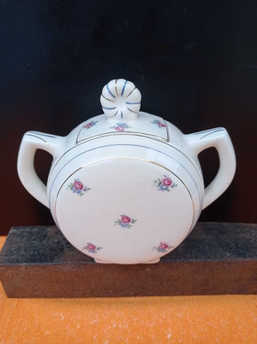 Porcelana, pote com tampa, lembrança de Fatima