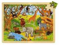 Drewniane puzzle Afryka 48 elementów Goki