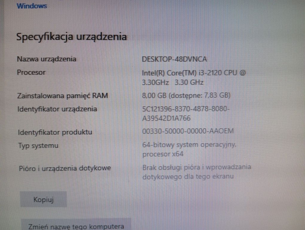 Komputer PC poleasingowy i3 8GB RAM