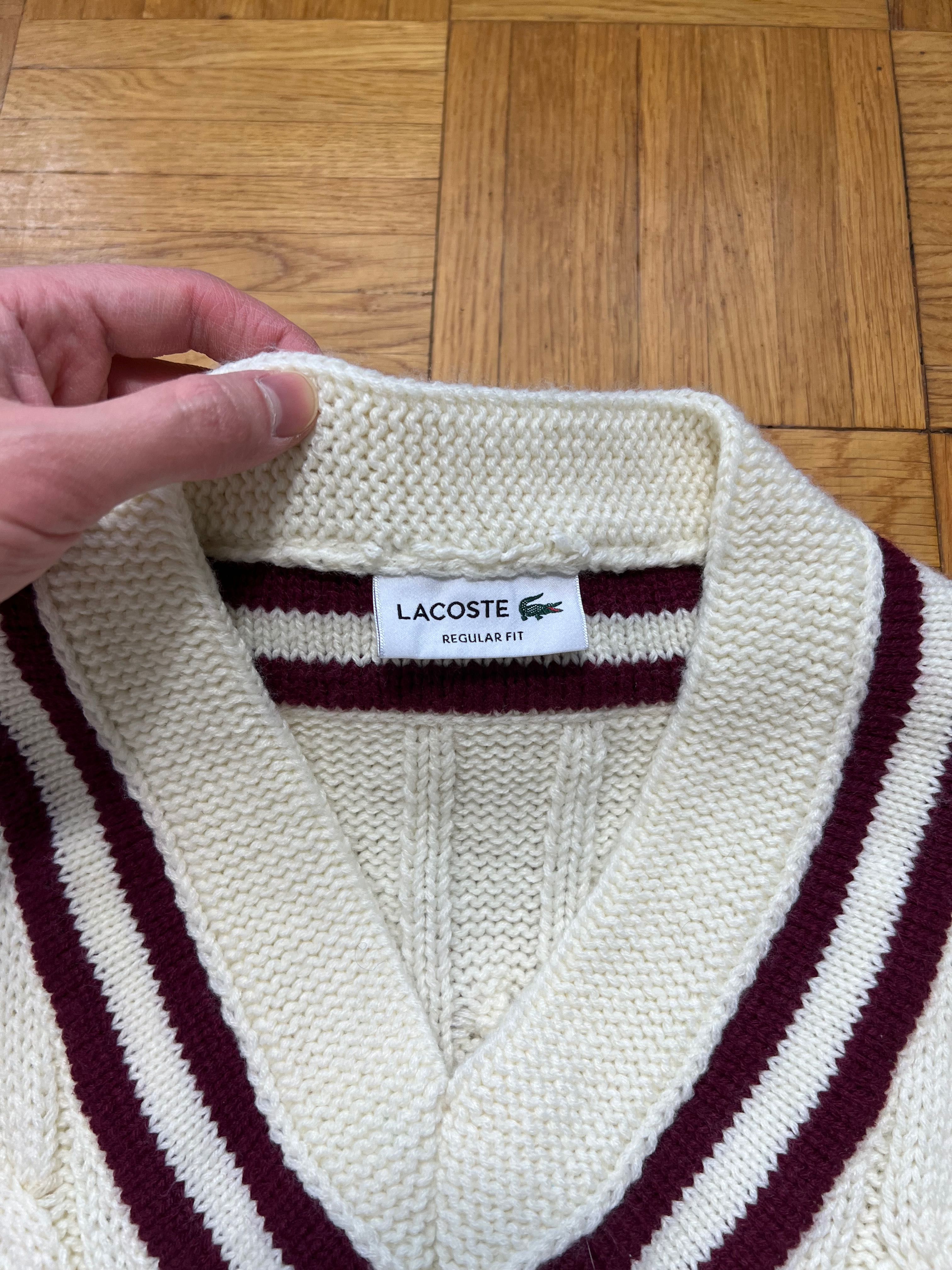 Sweter Warkocz Lacoste Small Logo