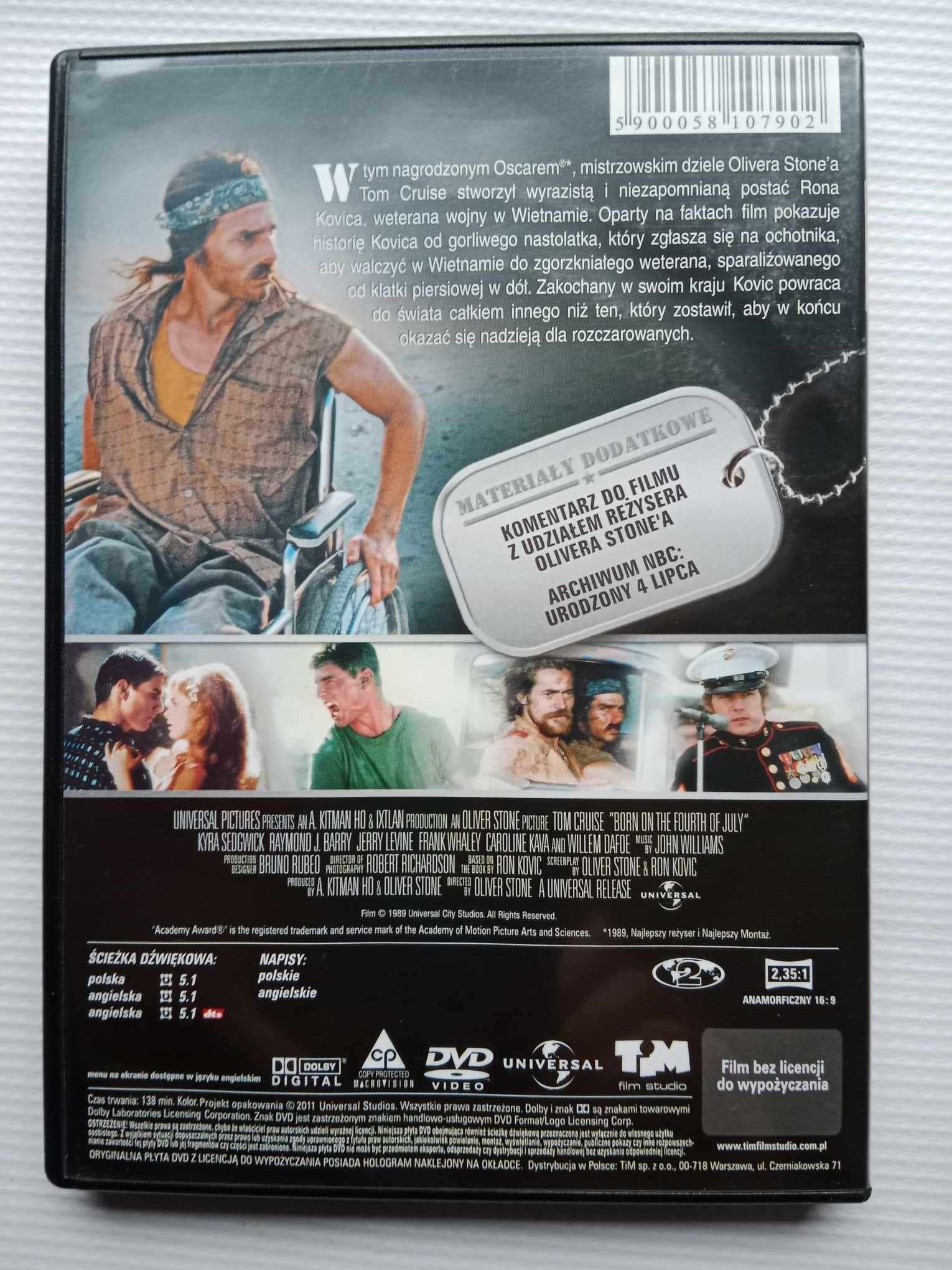 Film dvd Urodzony 4 Lipca Tom Cruise, edycja specjalna