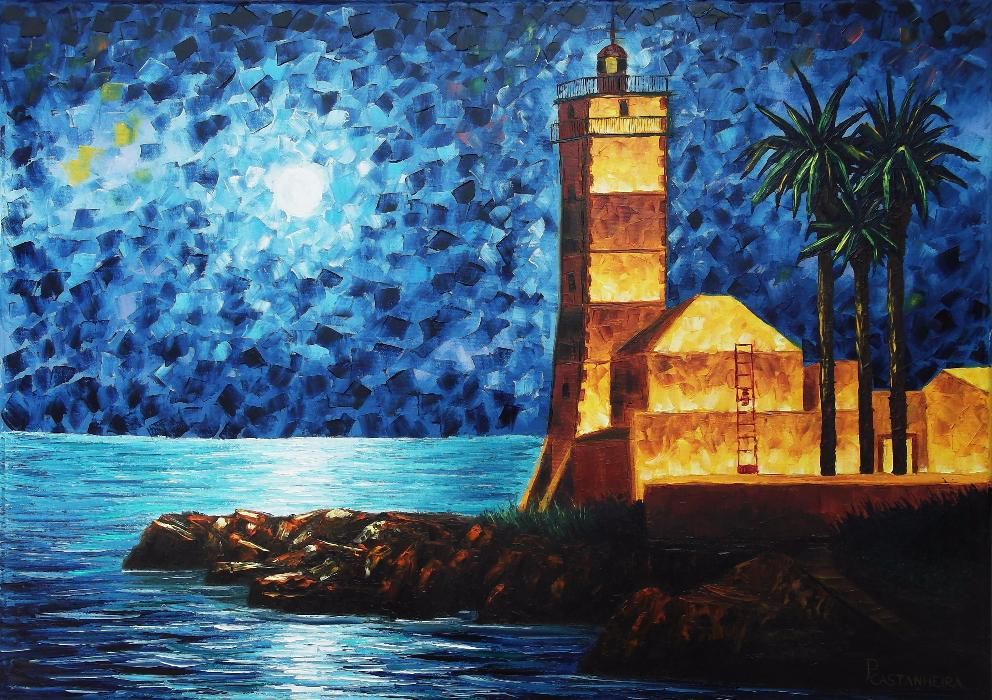 Quadro a óleo "Farol de Santa Marta"