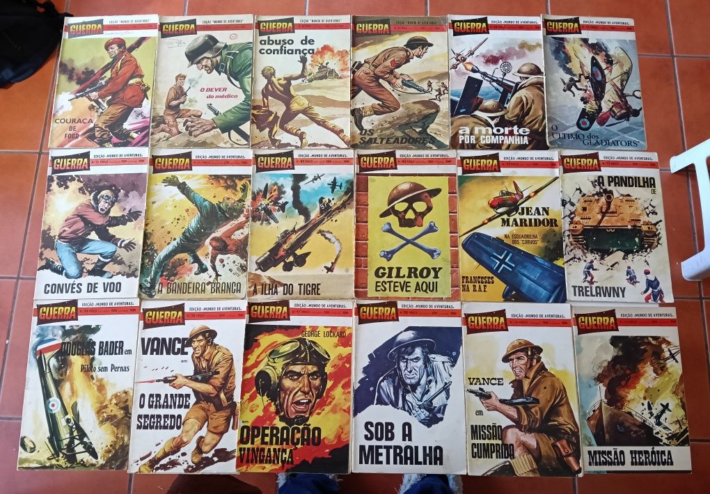 Lote de 65 Mundo Aventuras Guerra, Espaço, Policial, Águia