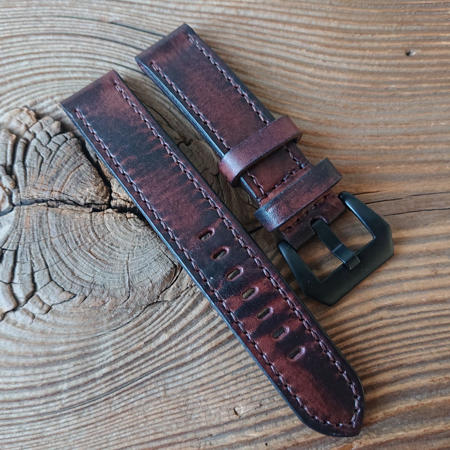Pasek do zegarka 20 mm ręcznie robiony skóra naturalna handmade