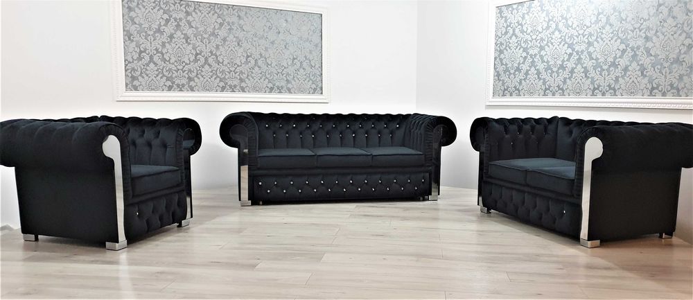 Zestaw Chesterfield GLAMOUR 3+2+1 Rozkładany PRODUCENT