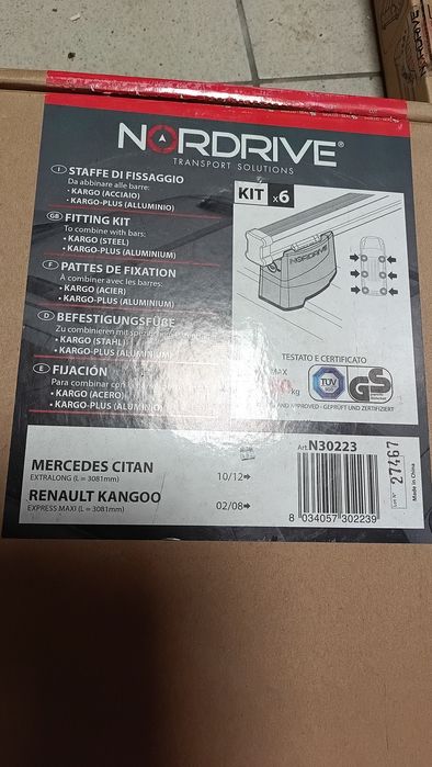 Belki bagażnika 3szt Nordrive Citan Kangoo 135cm