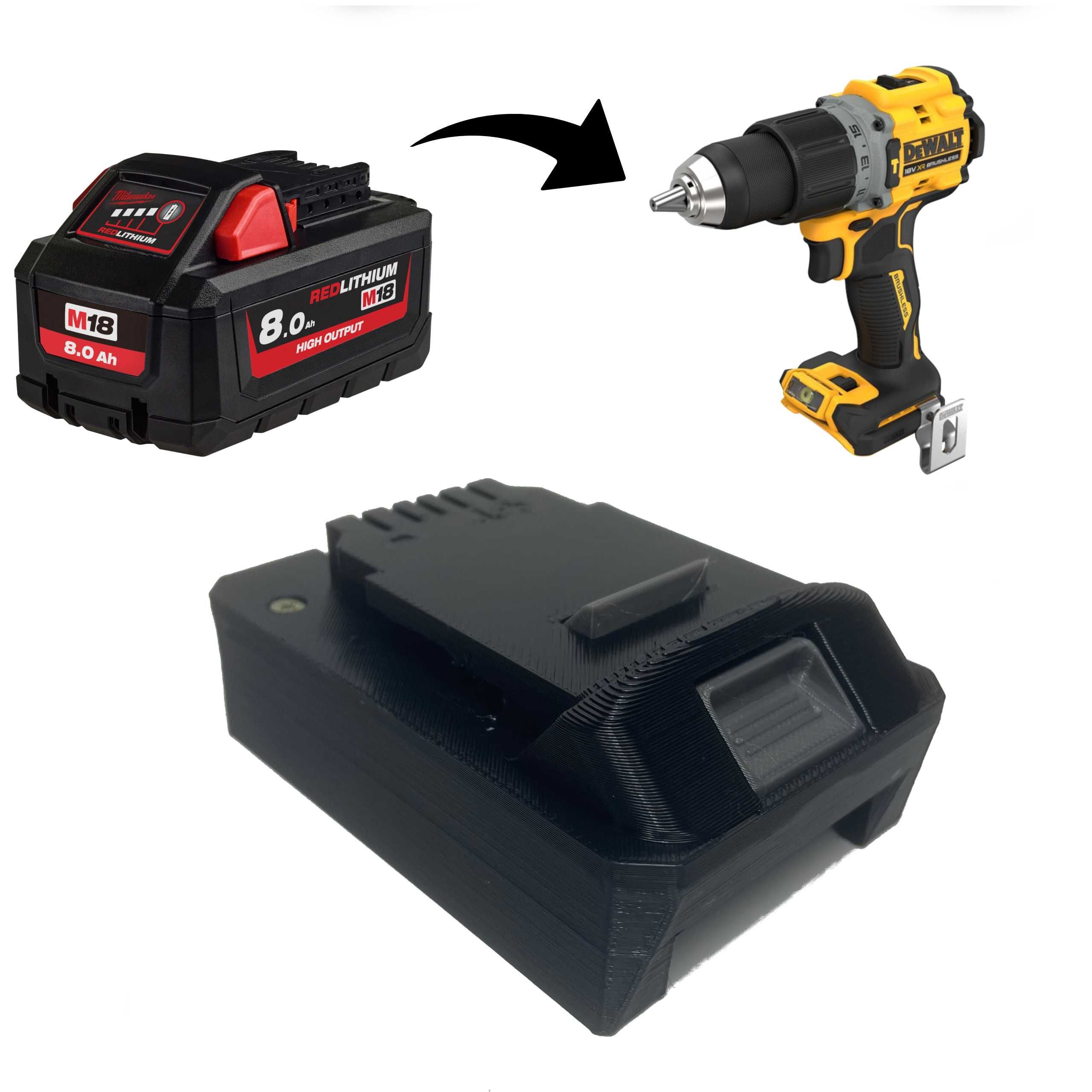 Adapter Milwaukee M18 DeWalt XR Bateria Akumulator Przejściówka DeWalt