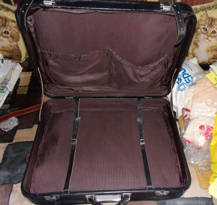 Walizka ze świńskiej skóry (czarna, duża)