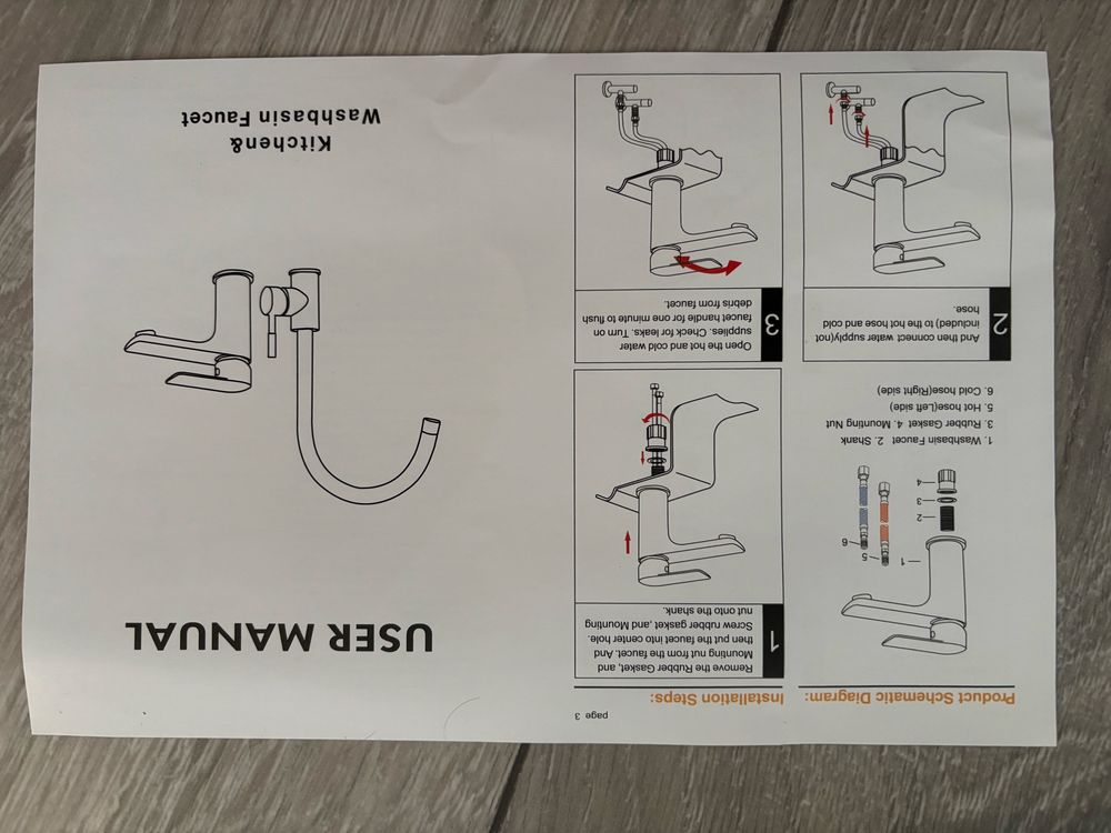 Bateria umywalkowa wysoka czarna