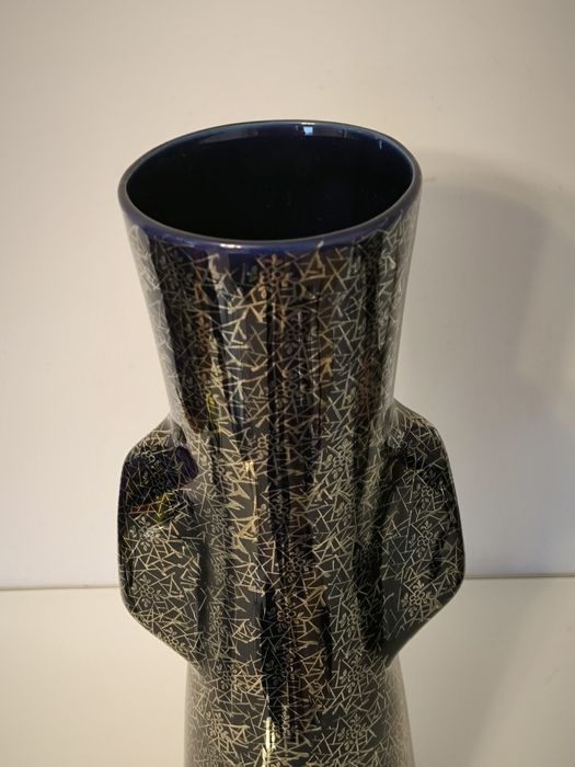 Wazon Pruszków PRL skrzydlak Kobaltowy