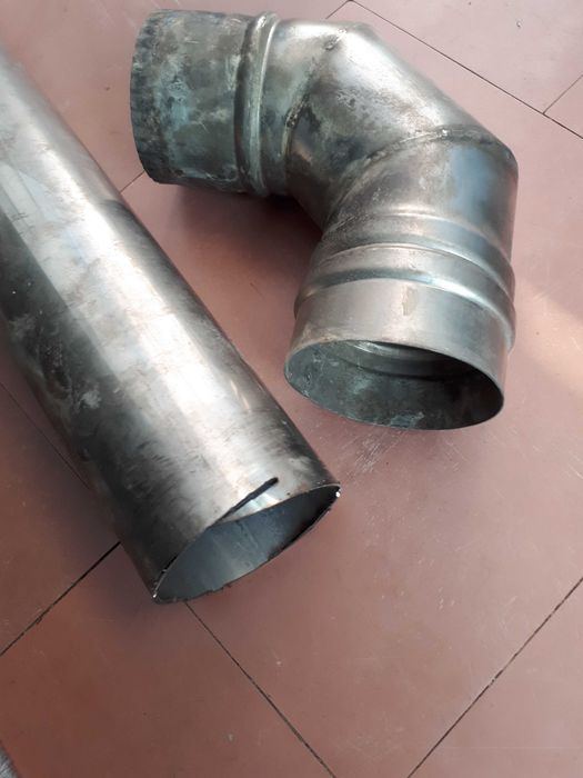 Kolano kominowe 90° fi 80 stal nierdzewna plus rura 50 cm długości