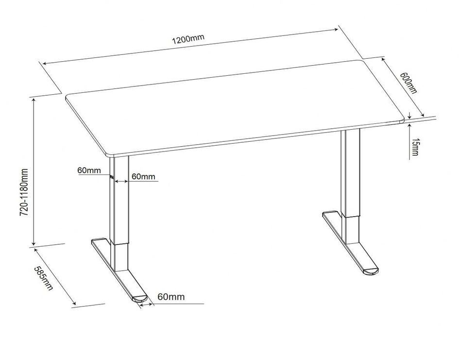 NOWE Biurko Elektryczne Regulowane 120x60 Gamingowe Podnoszone FAKTURA
