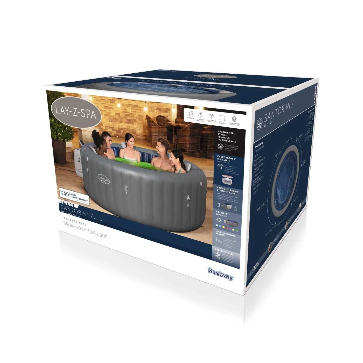Nowe Lay-Z-Spa Santorini SMART HydroJet PRO Jacuzzi BESTWAY