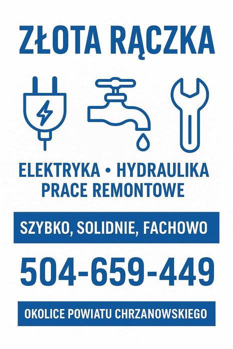 Złota rączka, hydraulika, elektryka, montaż, składanie itd.