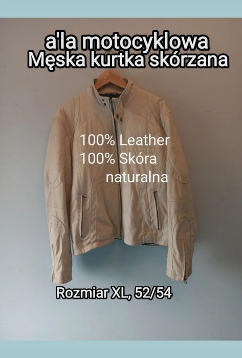Męska kurtka skórzana XL a'la motocyklowa