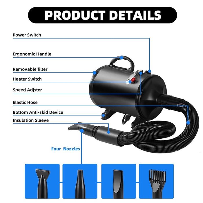 Suszarka dla psa kota zwierząt domowych 2800W proffesional nowa okazja