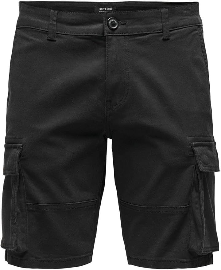 Spodenki bojówki czarne z paskiem Only & Sons XXL