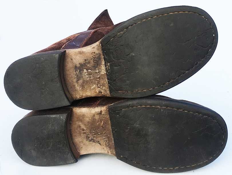Жіночі замшеві черевики весна-осінь (37,5-38, нубук, ботинки, Италия)