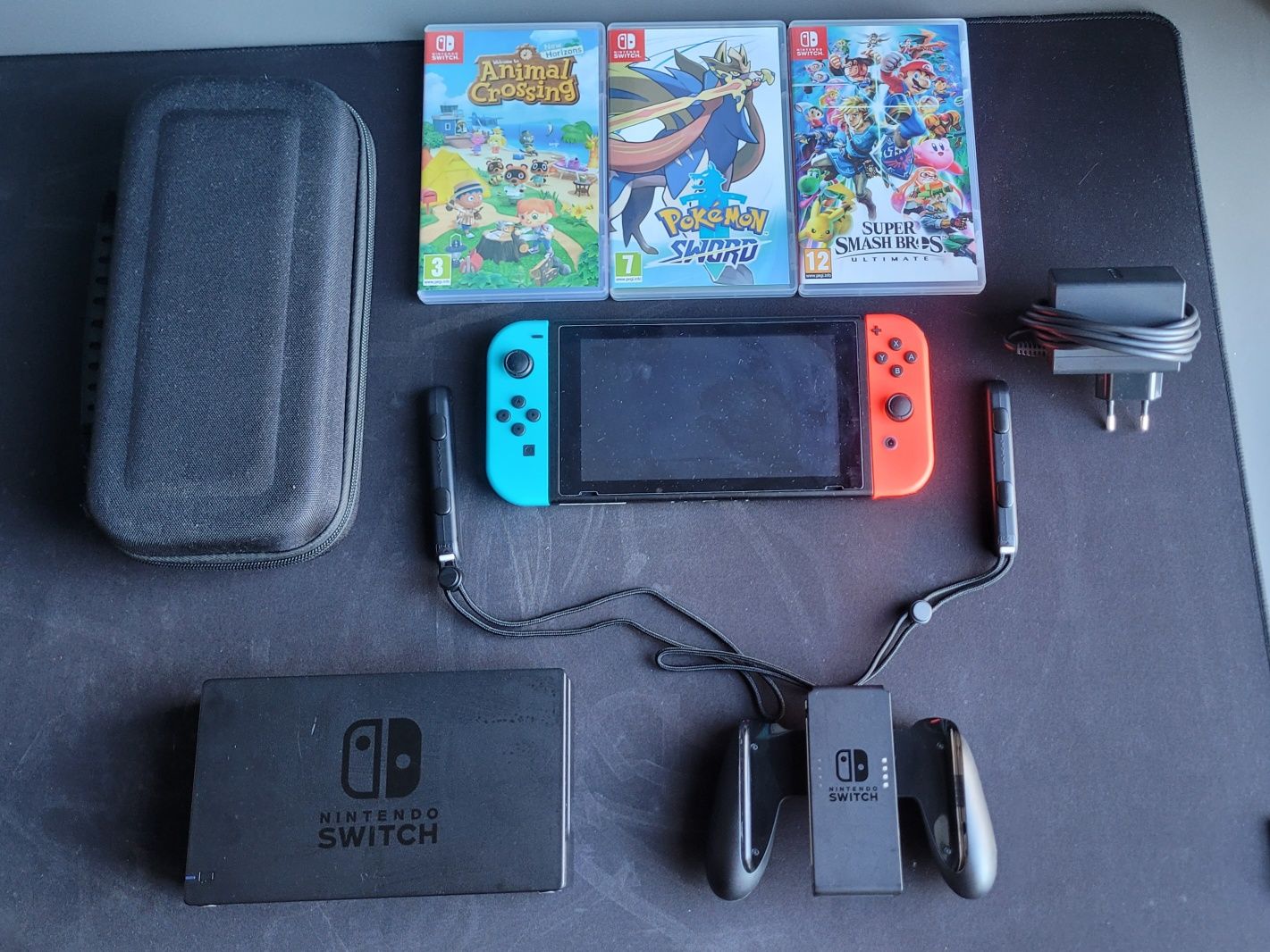 Nintendo Switch v2 || 3 gry || etui
