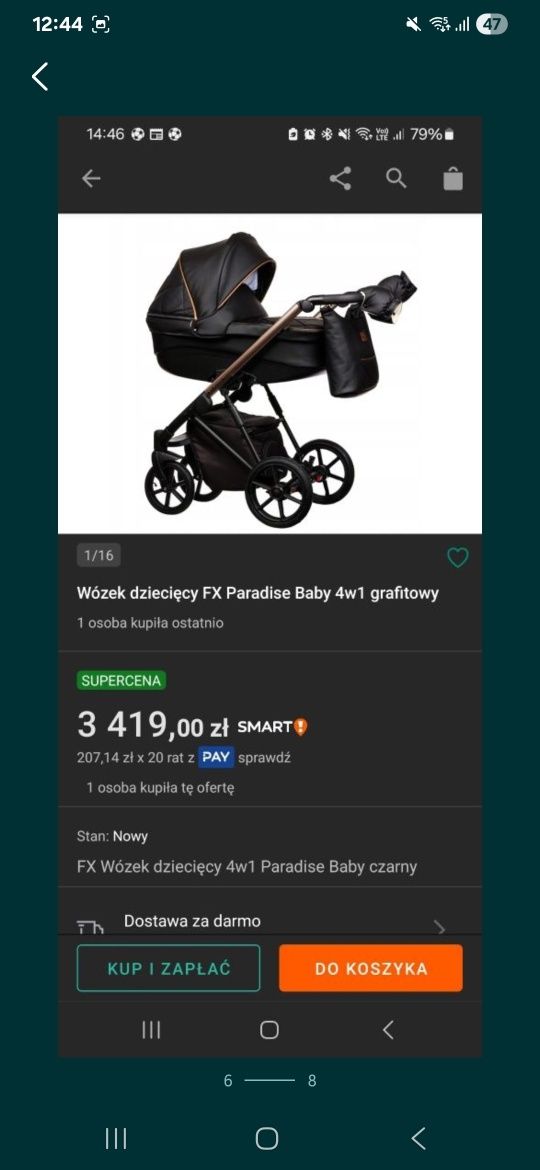 Wózek 4w1 Paradise Baby