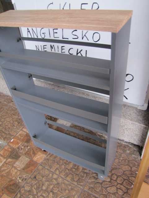 Kesper Regał wnękowy na kółkach, szary wyciągana półka na akcesoria