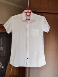 Біла сорочка для худенького хлопчика 152-158см белая рубашка теніска