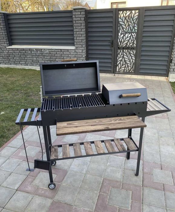 Мангал з решіткою для гриля метал 5 мм на 13 шампурів + ПОДАРУНОК