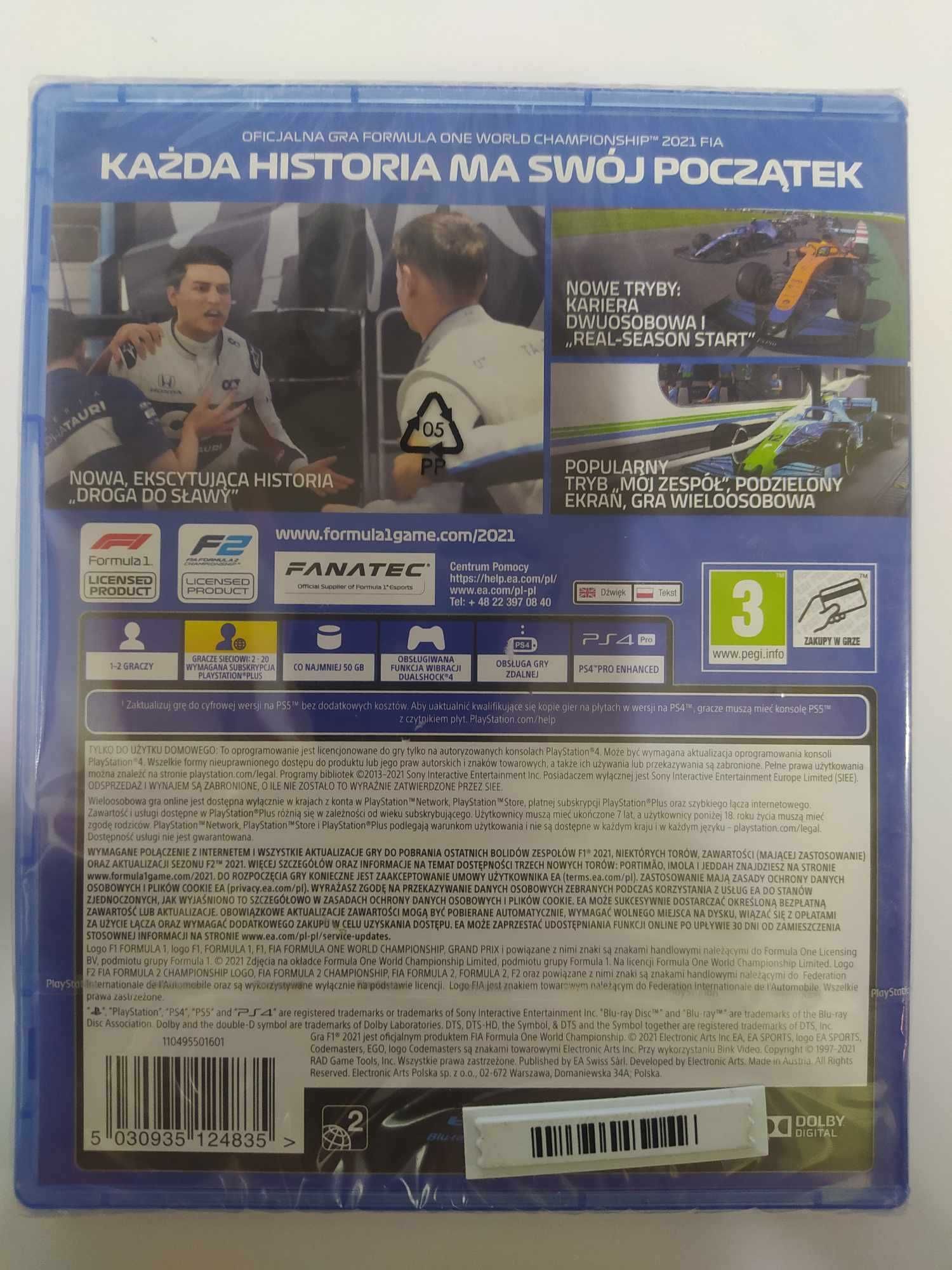 NOWA F1 2021 PS4 Polska wersja