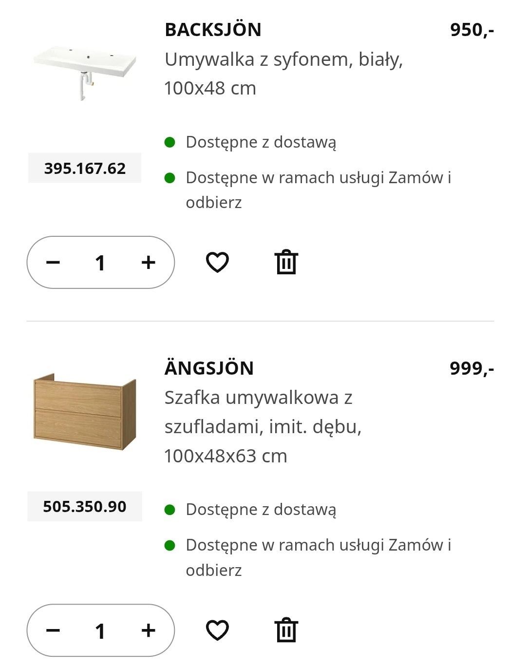 Szafka łazienkowa z umywalką IKEA