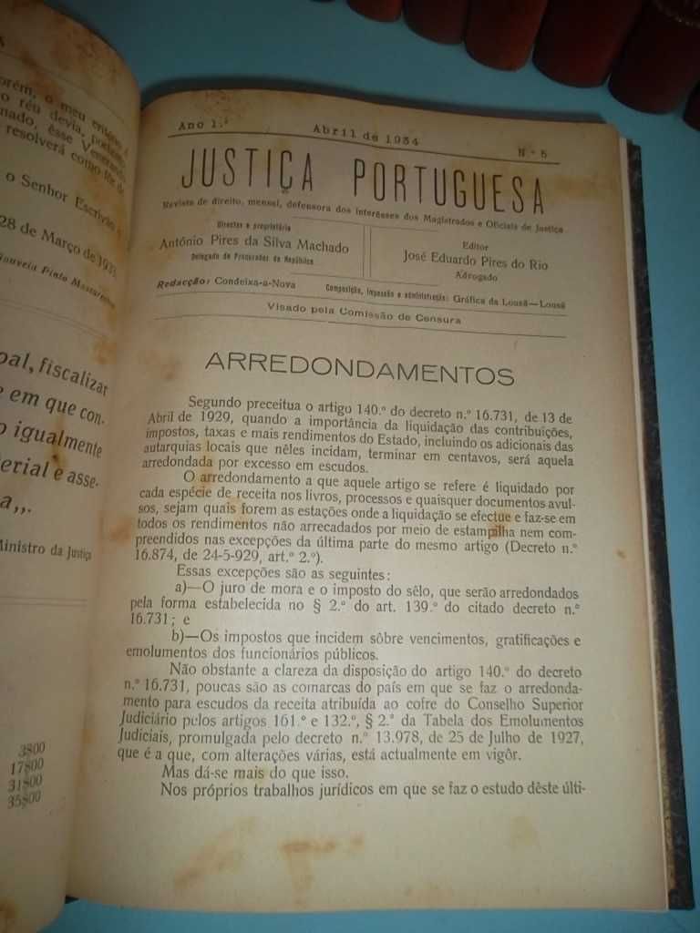 REVISTA DE DIREITO (1945 a 1968) e JUSTIÇA PORTUGUESA (1934 a 1937)