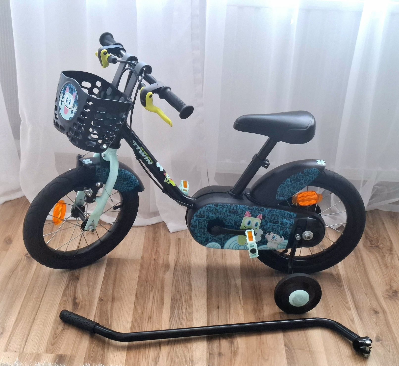 Btwin rowerek Monster koszyk kółka prowadnik koła 14 cali